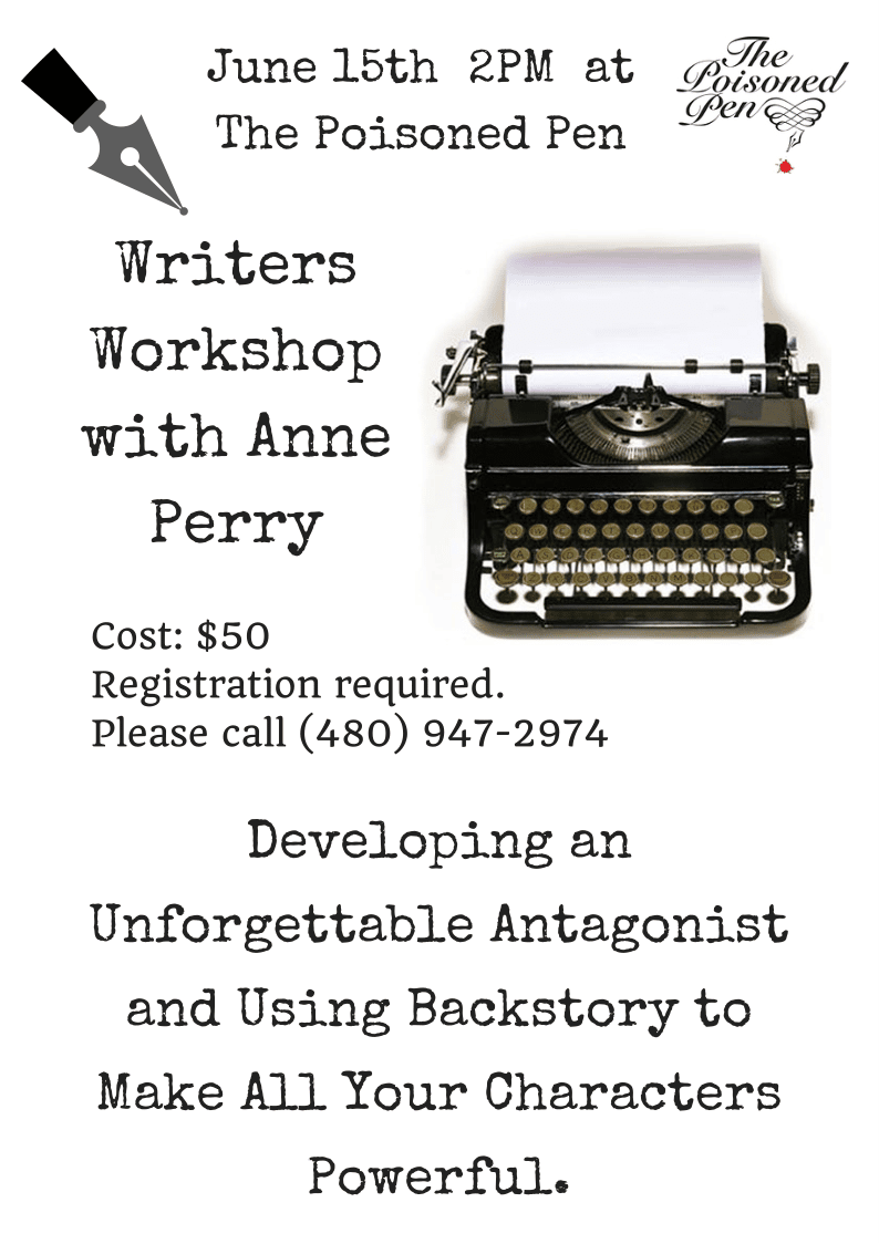 Anne Perry Writers workshop