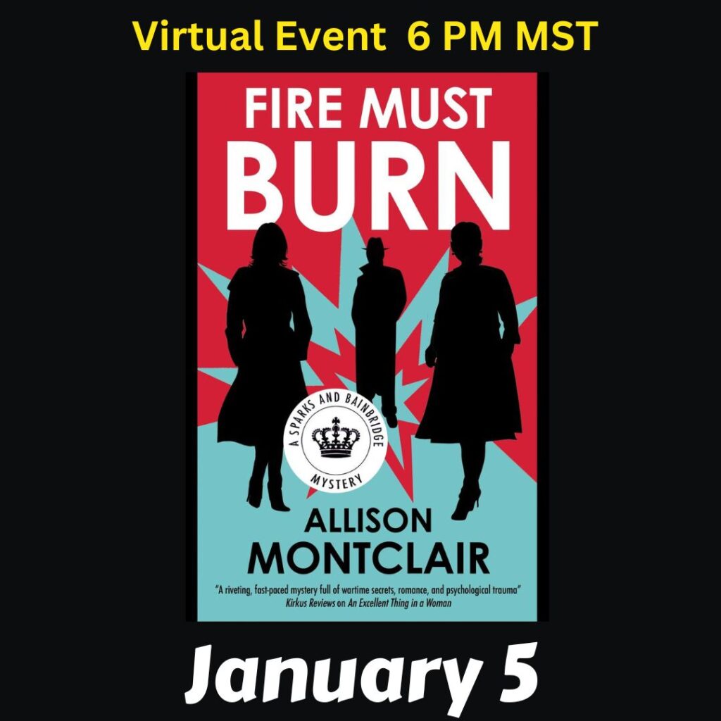 Alison Montclair Virtual Event for Fire Must Burn at The Poisoned Pen Bookstore.